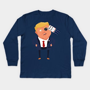 Cell phone thrown on trump Kids Long Sleeve T-Shirt